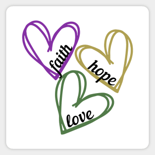 faith hope love hearts Sticker